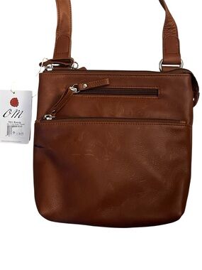 Osgoode Marley Brown Brandy Leather Crossbody Traveler Handbag NWT New!
